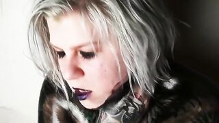 Big-Bodied Blonde Goth Babe's Solo Cam Show