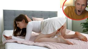 ”Cute teen caught by a guy jerking off”