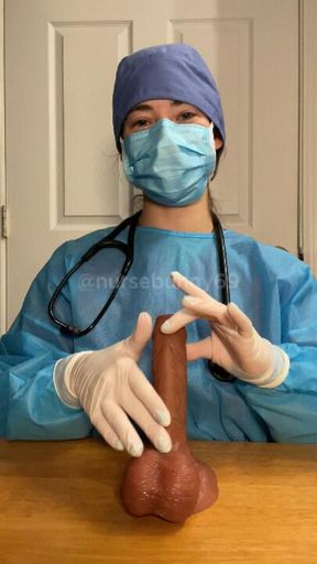 Edging and Denial Dildo in Surgical PPE