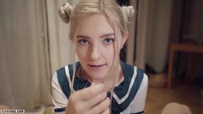 Kawaii student gets creampie & facial - Eva Elfie