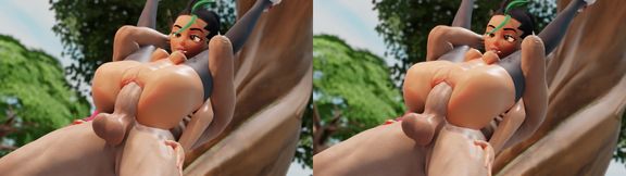 Nemona's Full-Nelson Pounding In The Outdoors