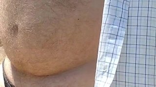 Trying on the summer micro underwear collection at the park