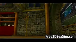 Sexy 3D Cartoon Dominatrix Waits for Her Slave in BDSM Fantasy Anime Scene