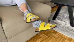 BIRKENSTOCK SANDALS SHOEPLAY IN GREY SOCKS - MOV Mobile Version