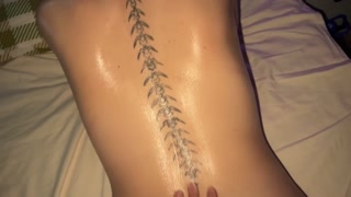 my stepsister gave me a massage that ended with rough sex!