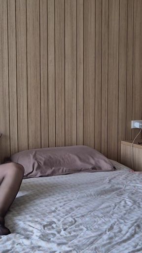 Caught on Masturbating Step Sister. My stepsister seduced me. Masturbation in pantyhose, tights fetish   Clip 2