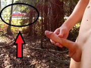 Distract the traffic by jerking off next to the highway! Huge POV cumshot!