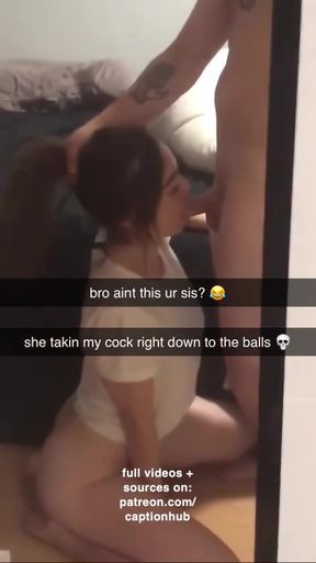Cuckold amateur plays with taboo caption in homemade clip