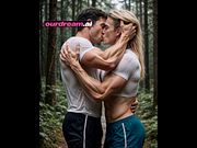 Two Sweaty Runners Make Out Passionately on a Forest Trail