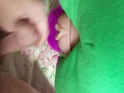Pup fucks and cums on plush bear pussy