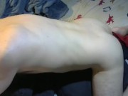 Frotting my vibrator on the bed