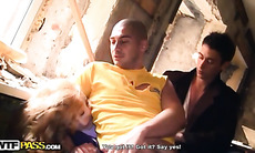 Insane double penetration gang bang