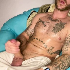 DamianD jerkin a lil with big uncut cock