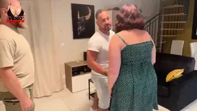 Boss bonks curvy wife while hubby watches and gets turned on