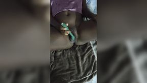 Ebony stepsister squirting that tight pussy