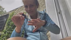 User-Requested Video: Painting My Fingernails Outdoors with a Naughty Twist