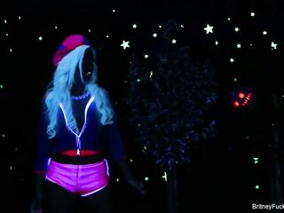 Blond honeys Britney Amber and Kimber James play with a pink toy