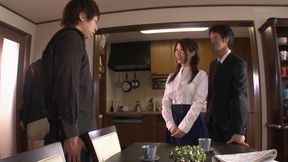 Busty Asian Babe Rides Hard Dick in Skirt & Blouse Tease