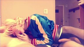 Harley Quinn Crossdresser Blowjob and Swallow
