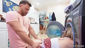 Lilly Bell, Richelle Ryan And Seth Gamble - Laundry Double Fuck