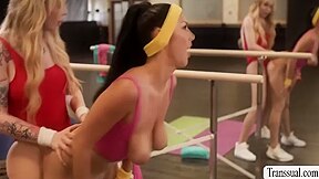 Watch Ts Fucks Busty Babe At The Back Of Trainor