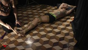 Nicky Tickling Roped Floor