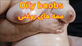 Iranian MILF Oily Boobs close up massage