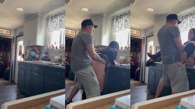 Bf waited outside while I knocked her up