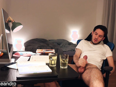 Piss and cum in drinking glass gay urination