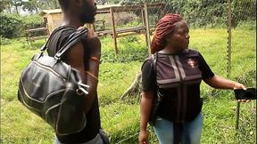 A spontaneous encounter in a tourist park turns into a public sexual moment between two visitors