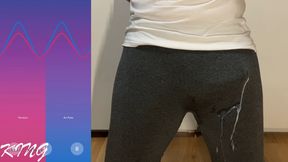 Huge cock huge cum in pants compilation