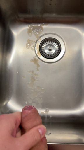 Cum explosion in sink!!