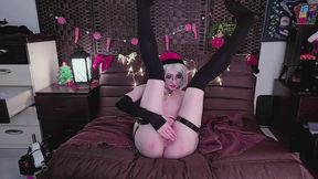 Christmas Elf Spanks Her Butt and Pussy Making Her Ass Pink