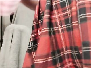 Hunk in red takes sextoy and cums