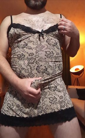 A Late Night Video of Me Wearing My Wife's Night Dress.