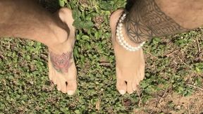 Waiting for my submissive to suck my feet.