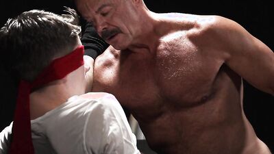 Reece Scott dominates and drills blindfolded Dex Devall with his big cock