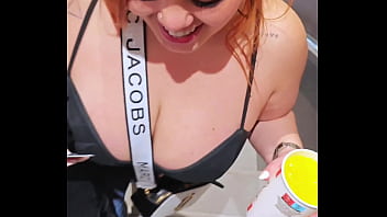 My neighbor invites me to a KFC to fulfill his fantasy of cumming in my mouth in public (BBC cum in mouth) POV
