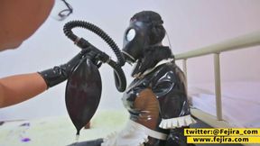 Fajira com &ndash; Cute latex girl &ndash; self bondage and breathplay