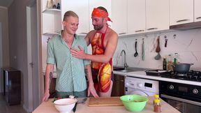 The Chef the Cook Unsuccessful and Fucked on the Air of the Invited Guest Twin in His Juicy Hole