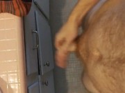 Hairy ginger playing with big dick
