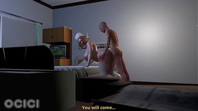 Nurse cheats on old man with big-dicked doctor in standing doggy position