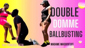 First Time Double Domination Ebony Ballbusting CBT Smoking Fetish  Human Ashtray Goddess Satin Female Domination Humiliation Madame God Massentoff