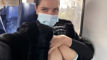 Naughty Queen in the train