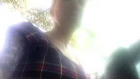 Sexy milf seduced by car passenger while parking in a public space