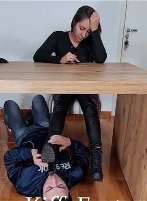 Goddess Kiffa - Foot Slave Cleans High Heels Boots