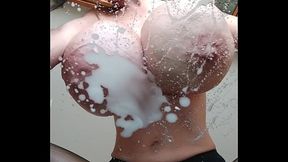 Penelope Black Diamond watch me pose in pantyhose and bra and then milk my udders