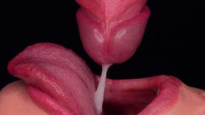Extreme Close Ups Double Cumshot Into Teen's Mouth
