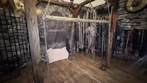 Mature BBW Domina Satana heats up dungeon with wax play