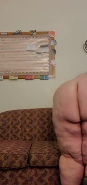 Fat slut sneaks around at work